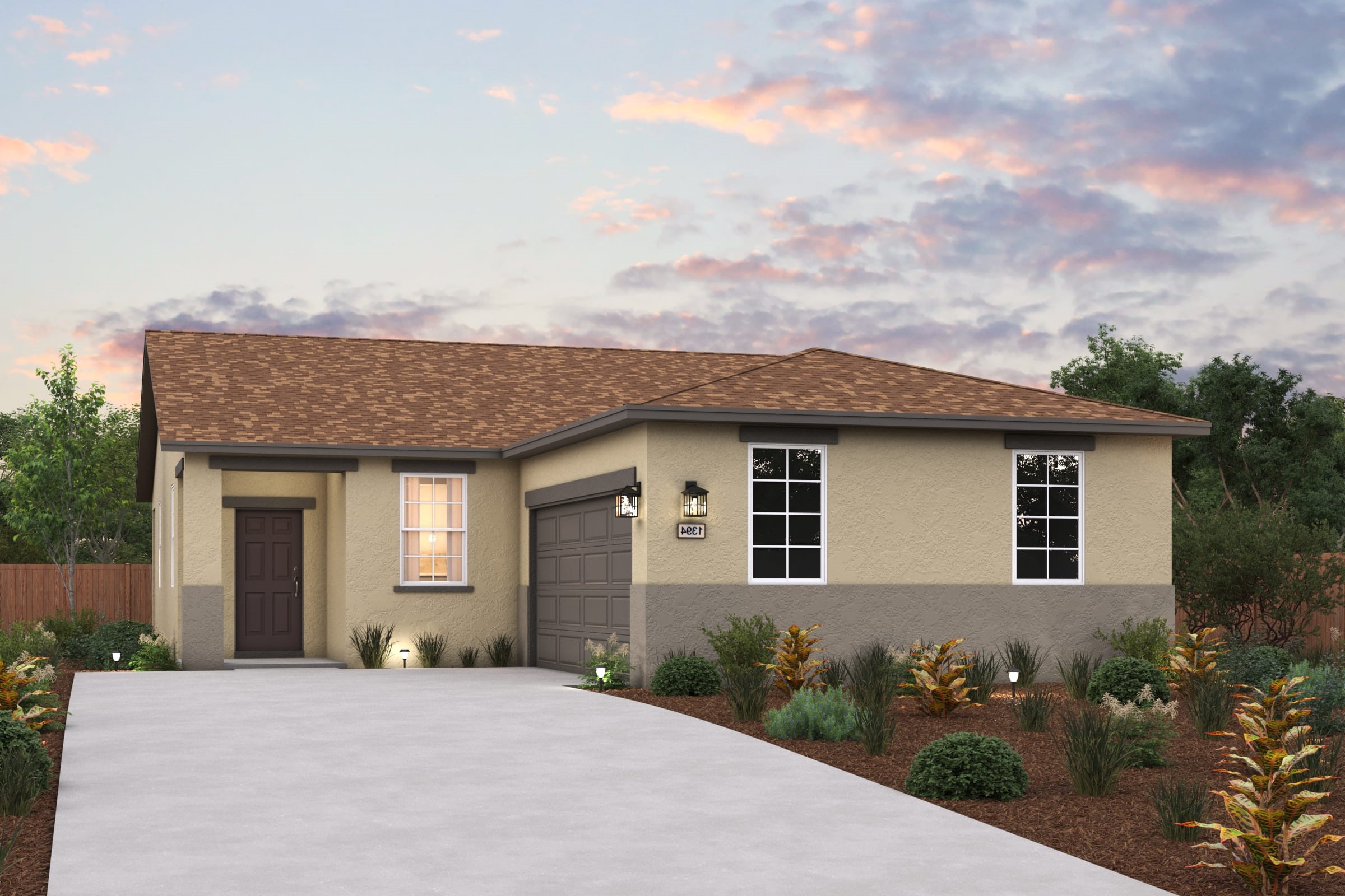 A house with a driveway.