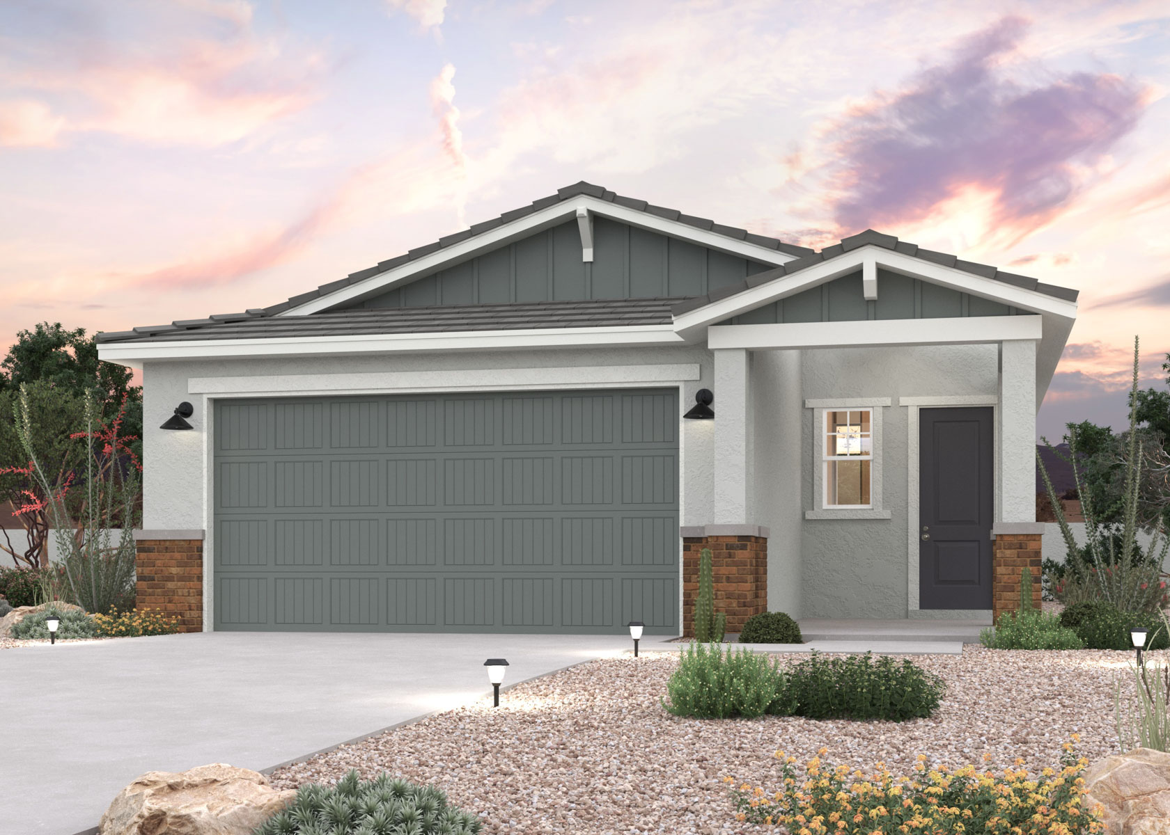 1- Story Home front elevation rendering at North Copper Canyon in Surpise, AZ.