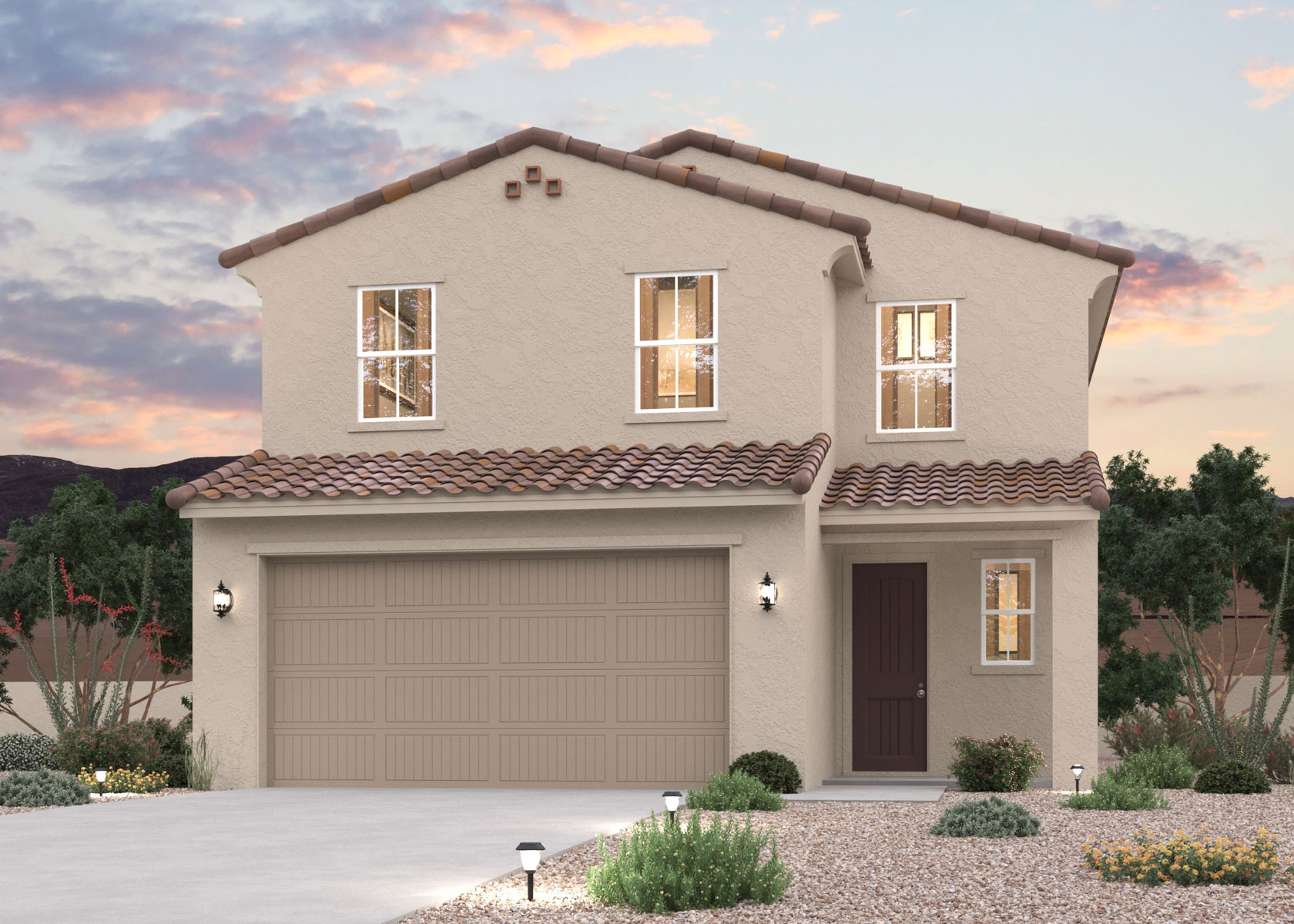 2- Story Home front elevation rendering at North Copper Canyon in Surpise, AZ.