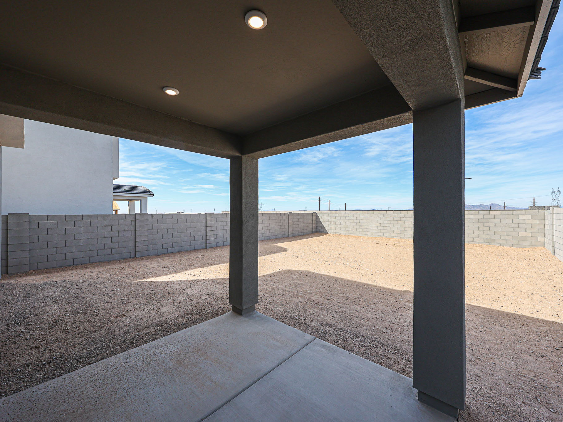 A concrete structure with a concrete floor.