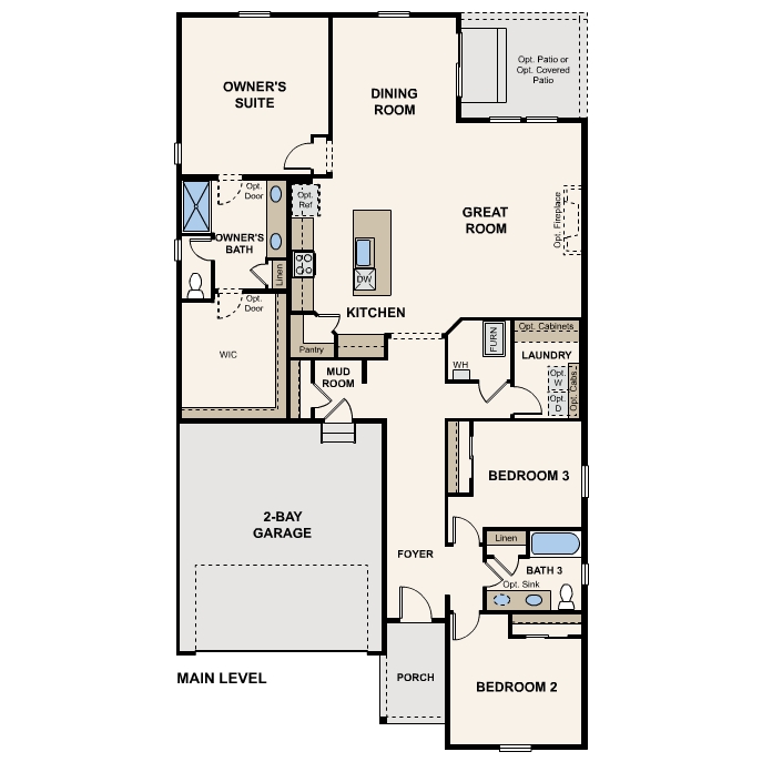 Diagram, engineering drawing. Livingston Main Level drawing,