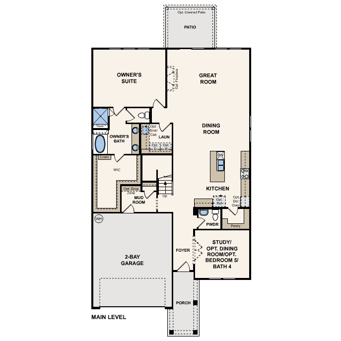 First Floor Architecture of Dogwood Plan by Century Communities
