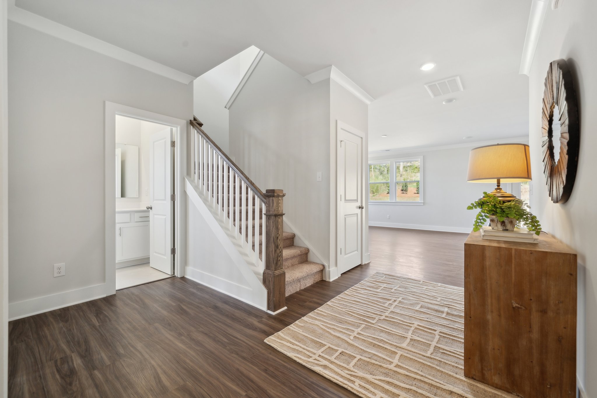 A staircase in a house.