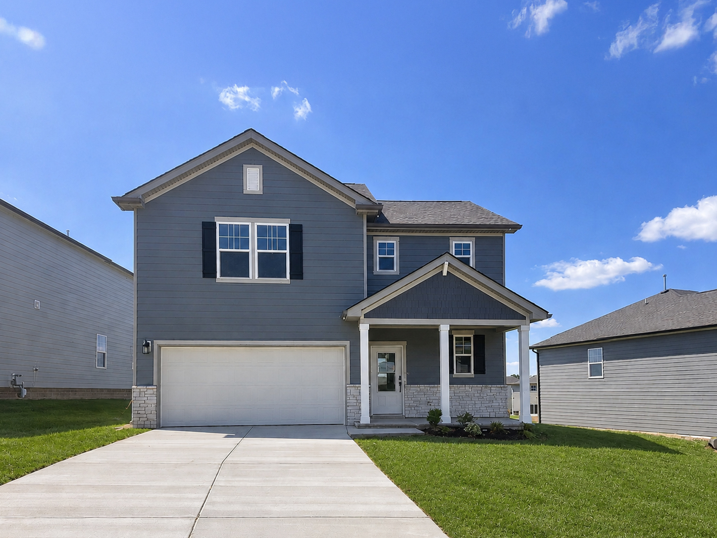 A house with a garage.