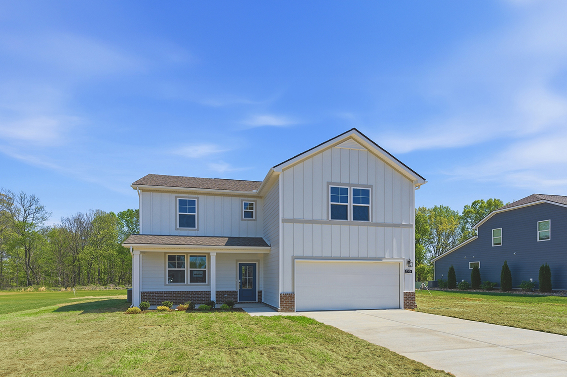 A house with a garage.