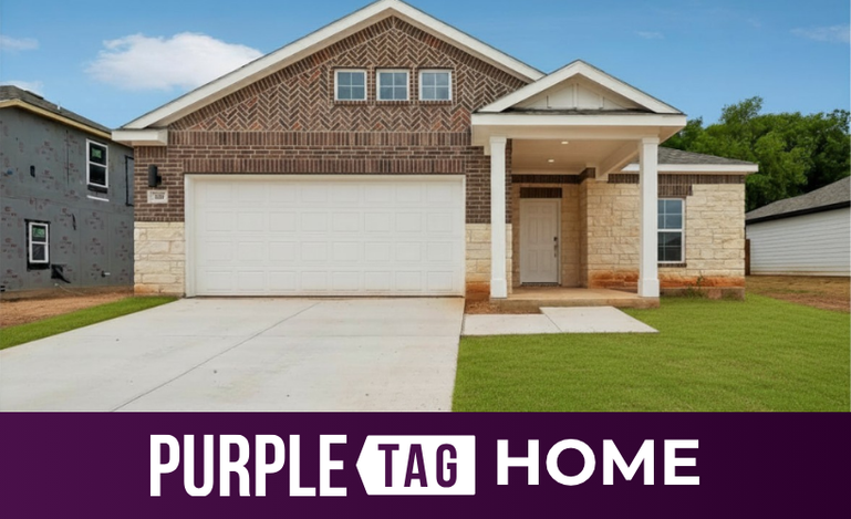 A house with a garage.
