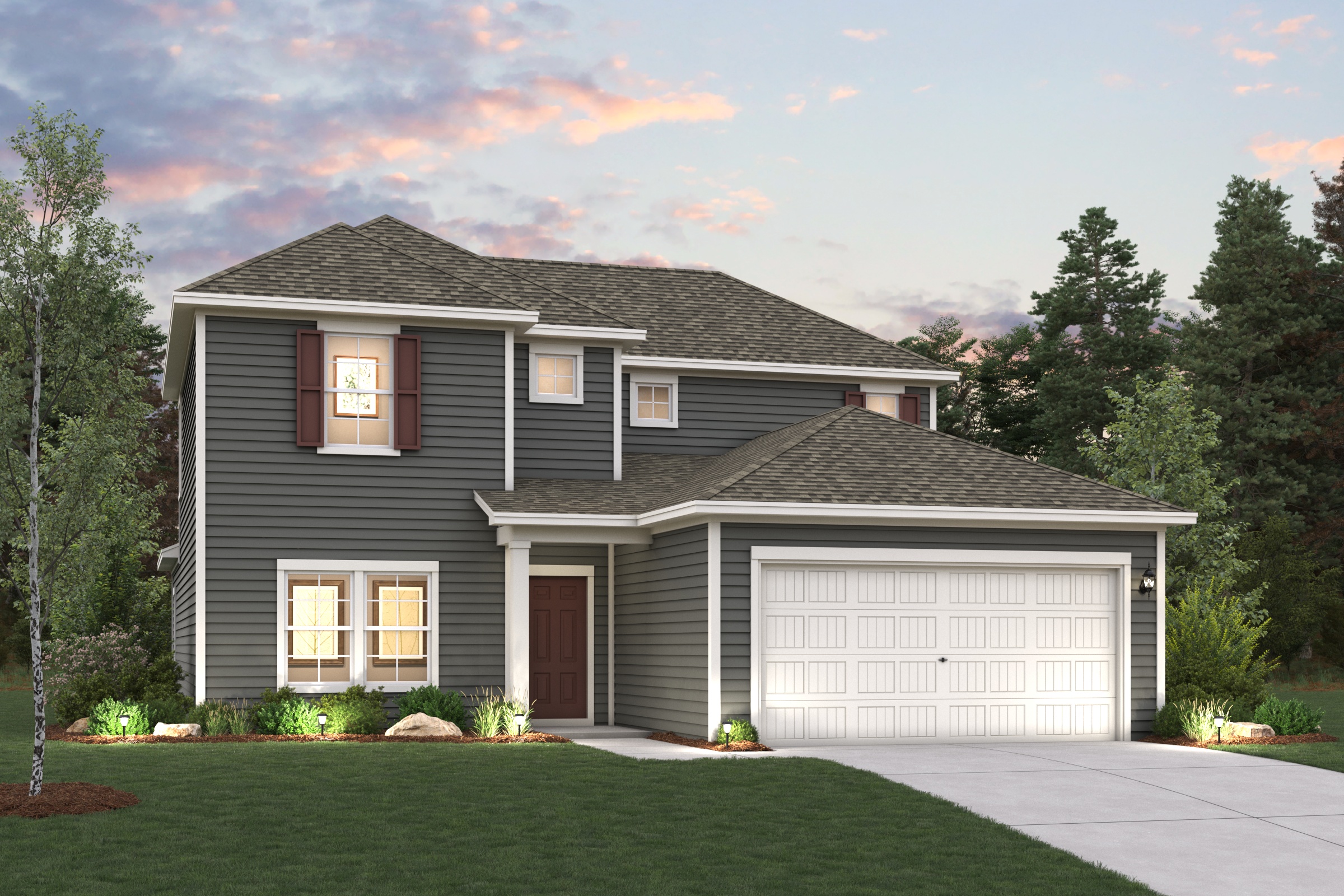 A house with a garage.