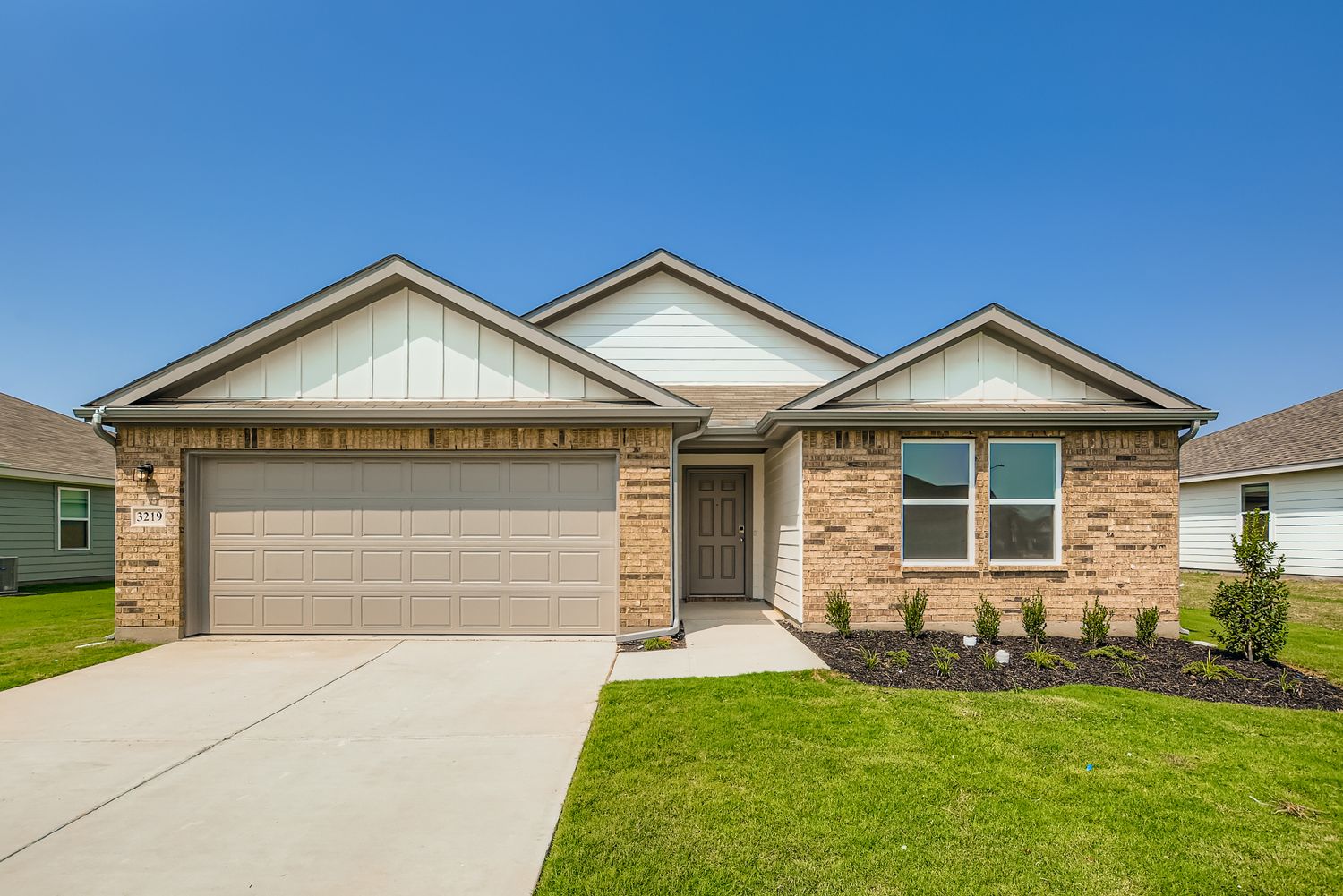A house with a garage.