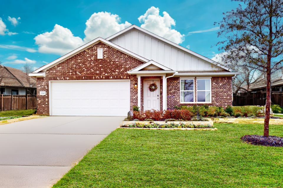 A house with a garage.