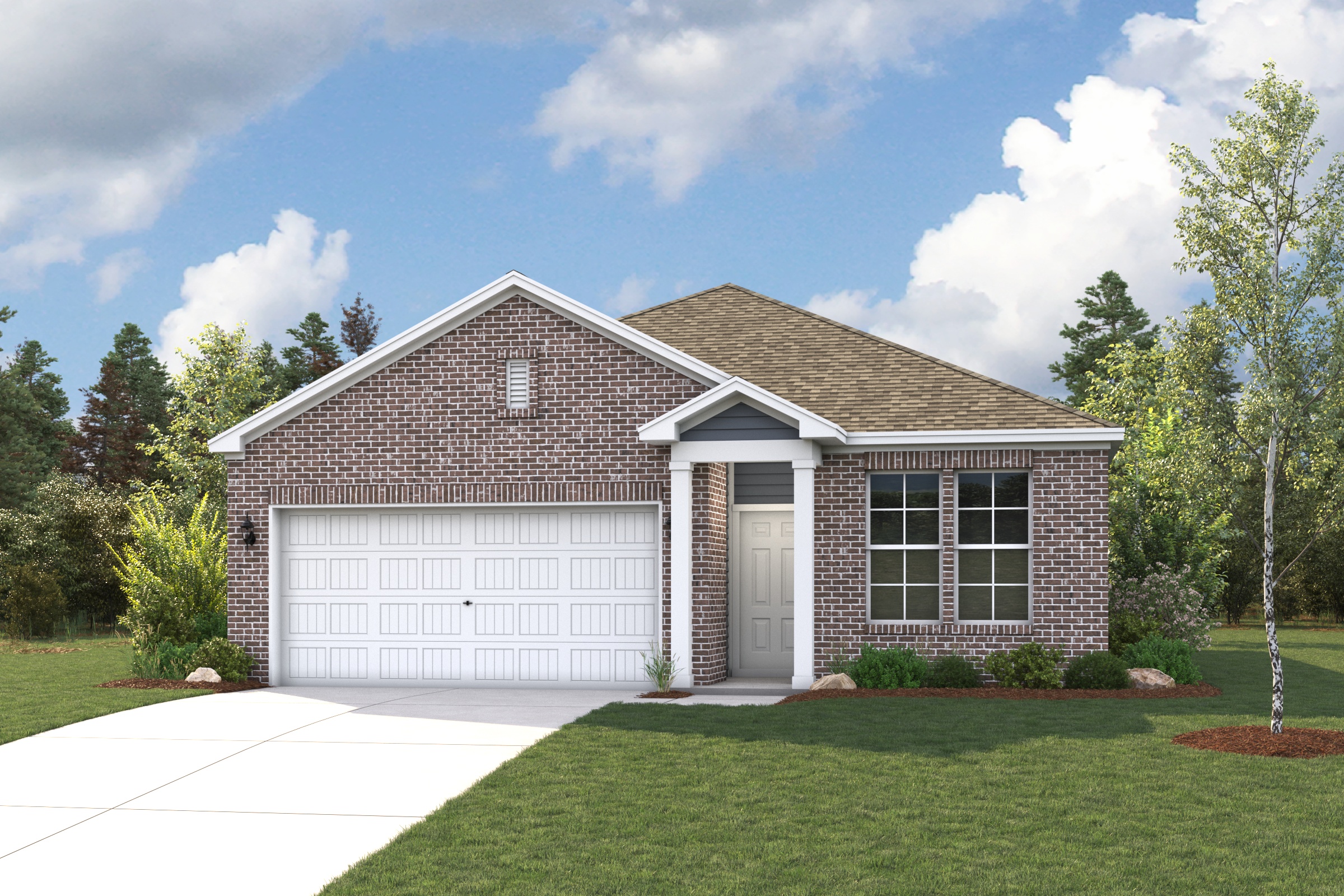 A house with a garage.