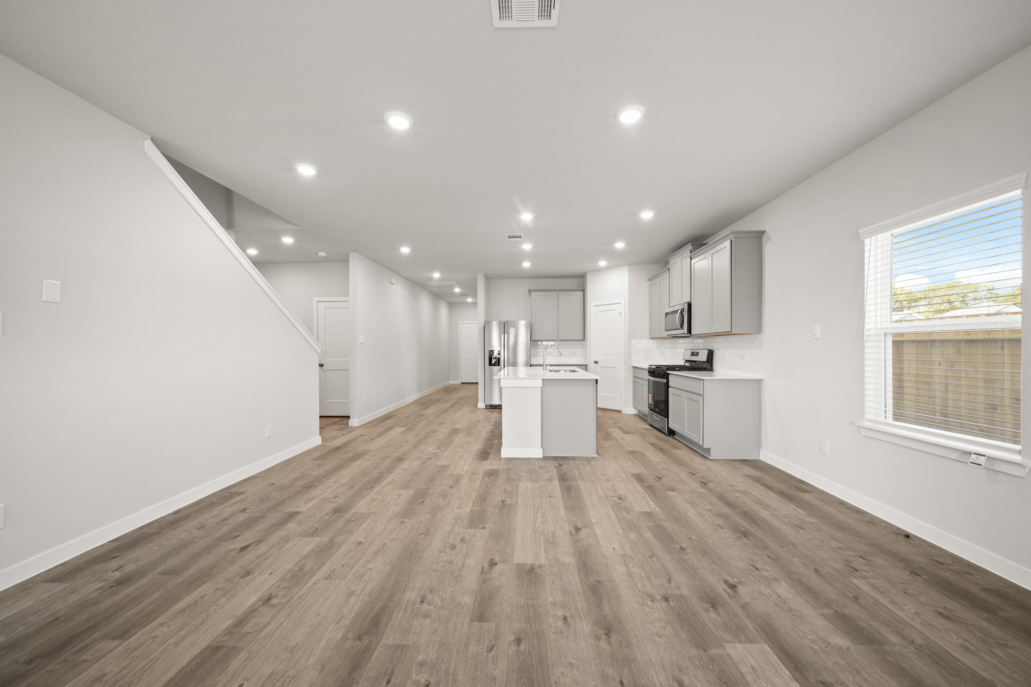 A large empty kitchen.