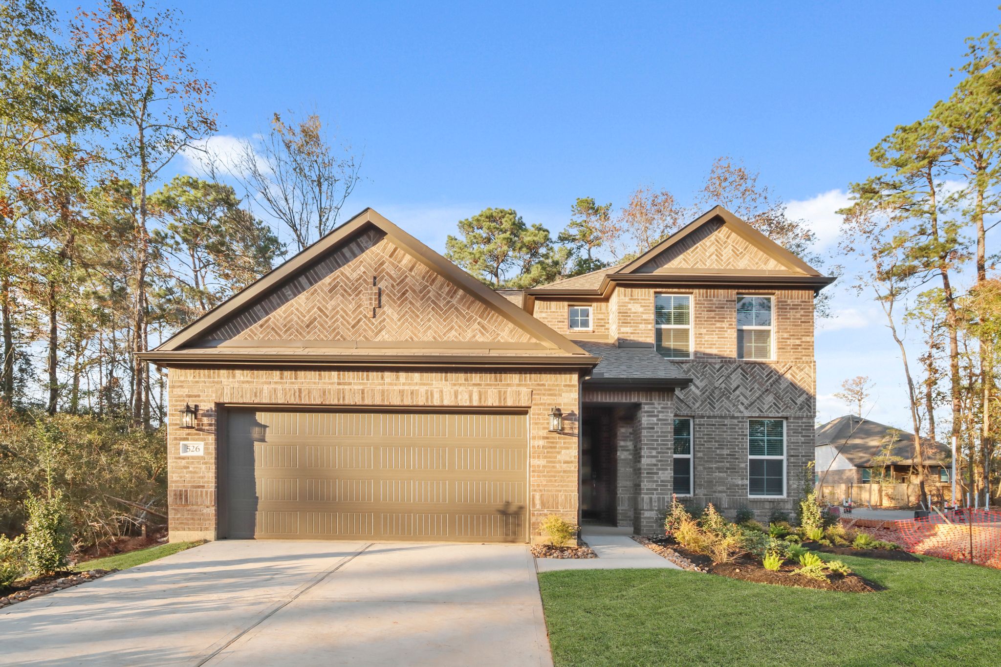 A house with a garage.