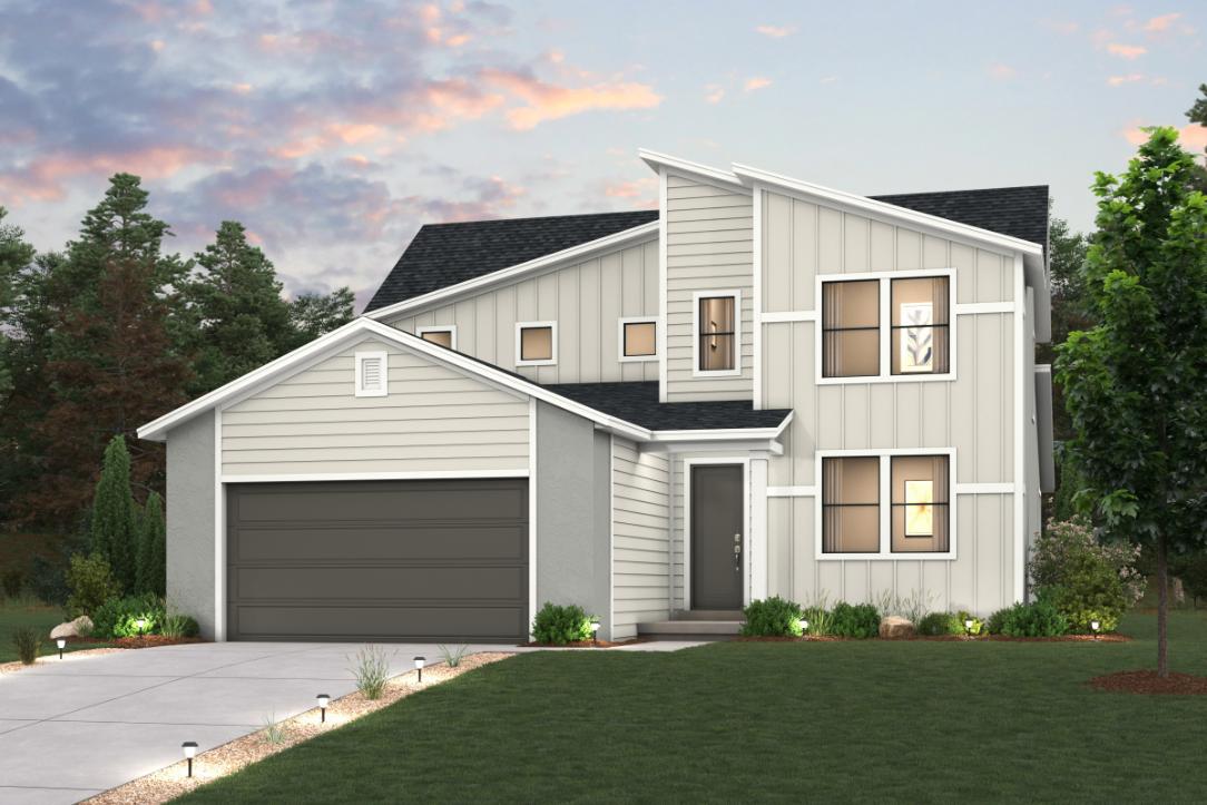 A house with a driveway.