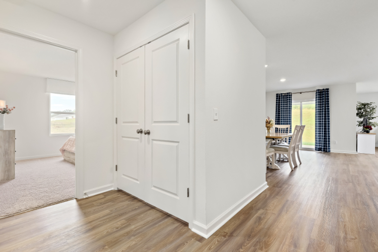 A room with white doors.