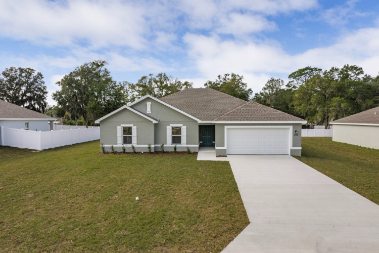 A house with a garage.