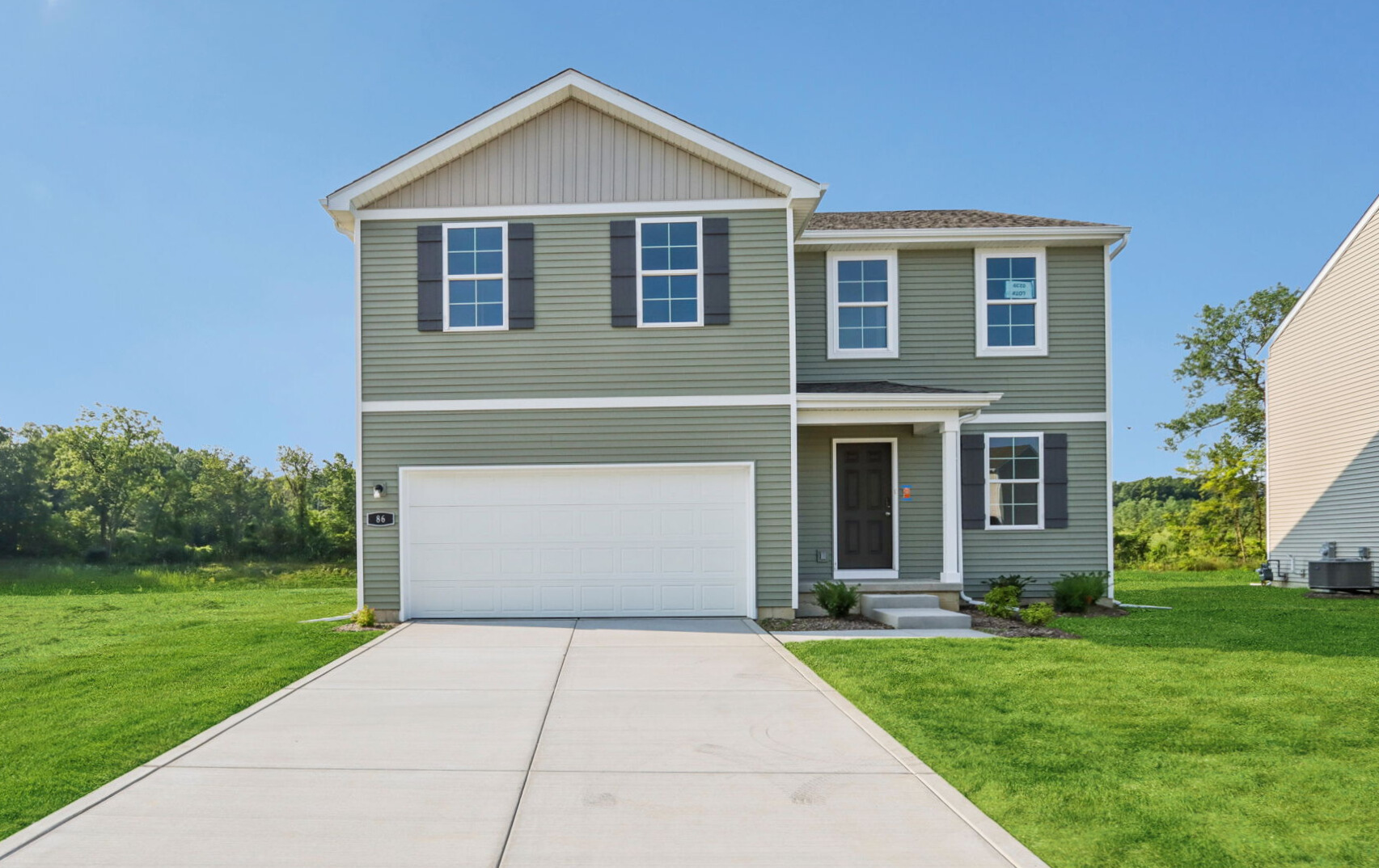 A house with a garage.